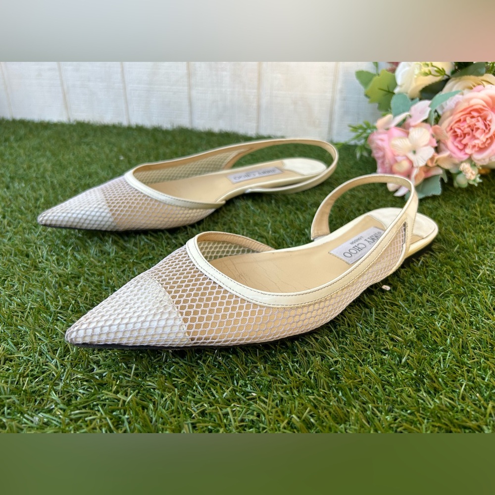 Jimmy Choo
White Mesh Fetto Slingback Flat women size 9 preowned - Picture 8 of 16